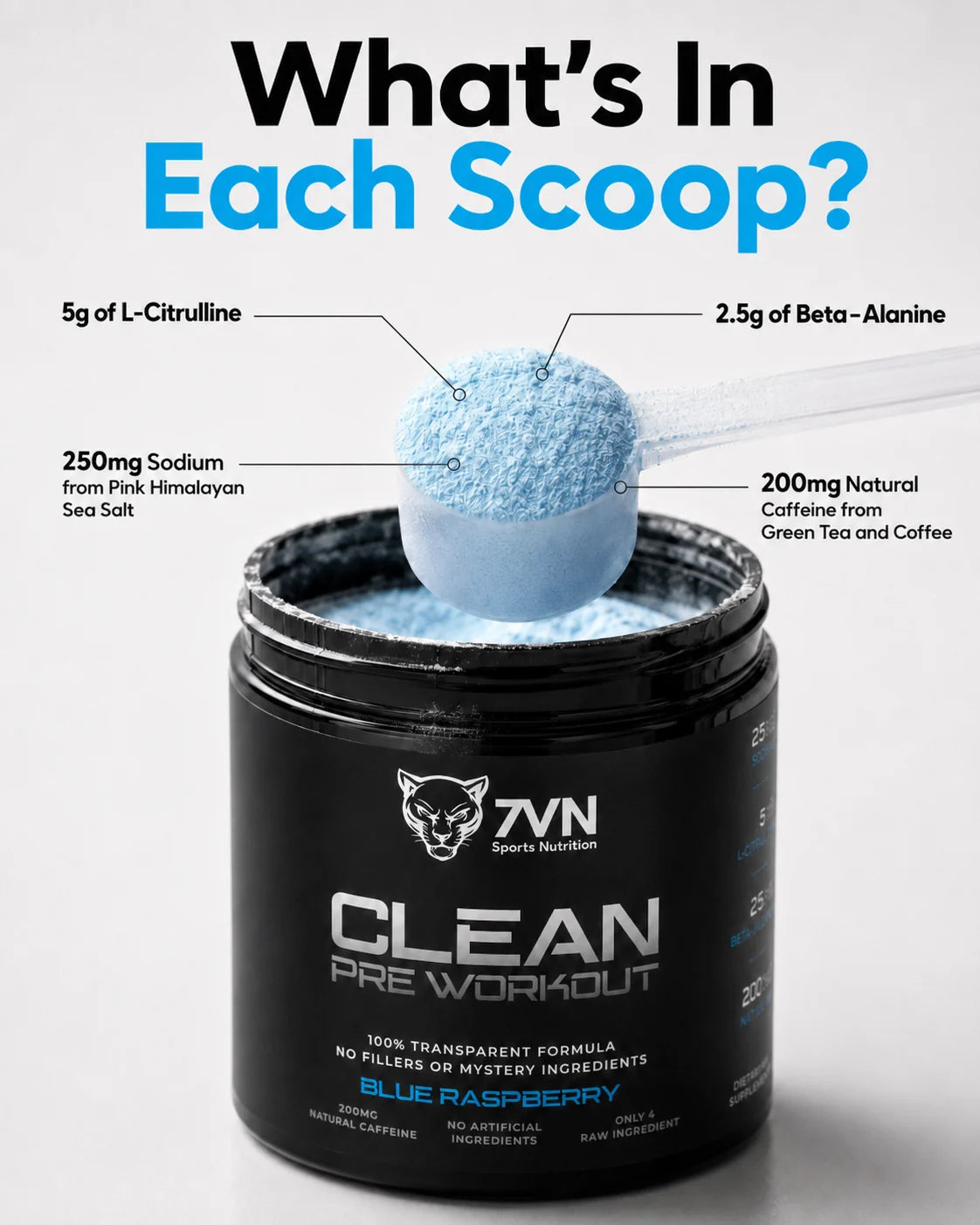 7VN scoop breakdown with four ingredient callouts